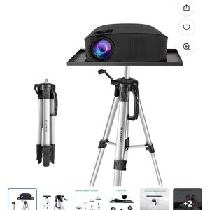 Black and Silver Projector Tripod